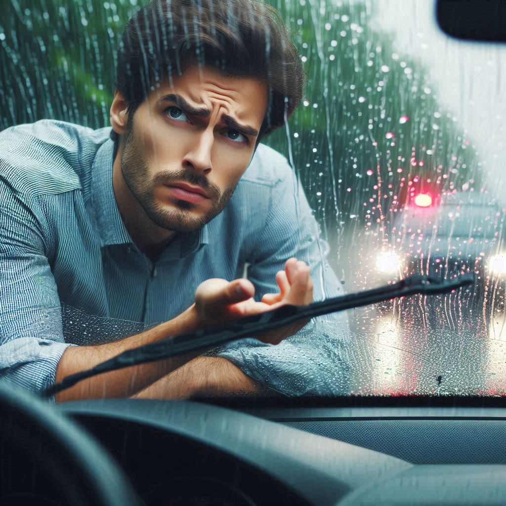 雨の日ワイパーが動かなくて困っている運転手