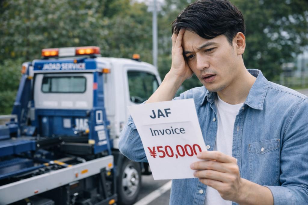 JAFから高額請求を受けて困っている人の様子